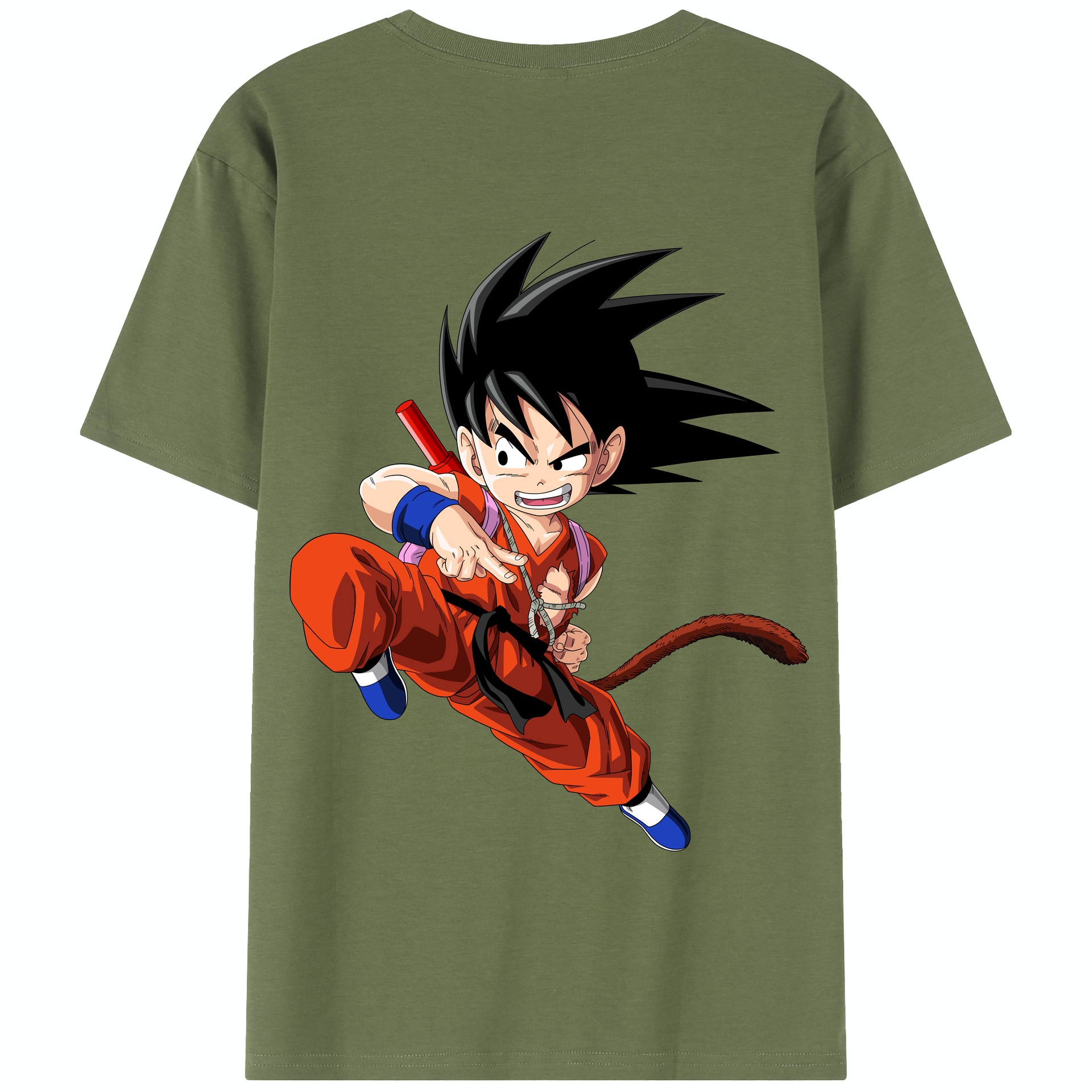 （画像用） ドラゴンボール 孫悟空（そん ごくう）Son Goku カカロット DRAGON BALL Kakarotto 綿100％半袖Tシャツ（背面プリント）